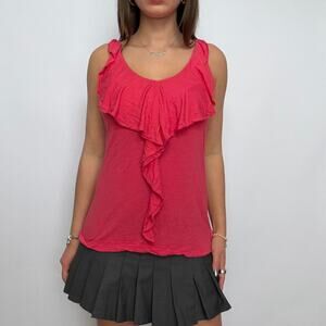 Vintage Forever 21 Hot Pink Ruffle Tank Top